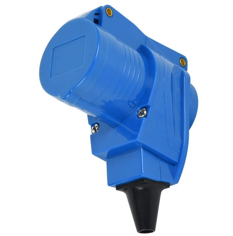 Electraline 55086 Presa Elettrica Angolare Cablabile, Presa Industriale Doppia IP44 (CEE 2P+T + Schuko) Adatta per Camper, Campeggio, Caravan, Barca, cantiere, IP44